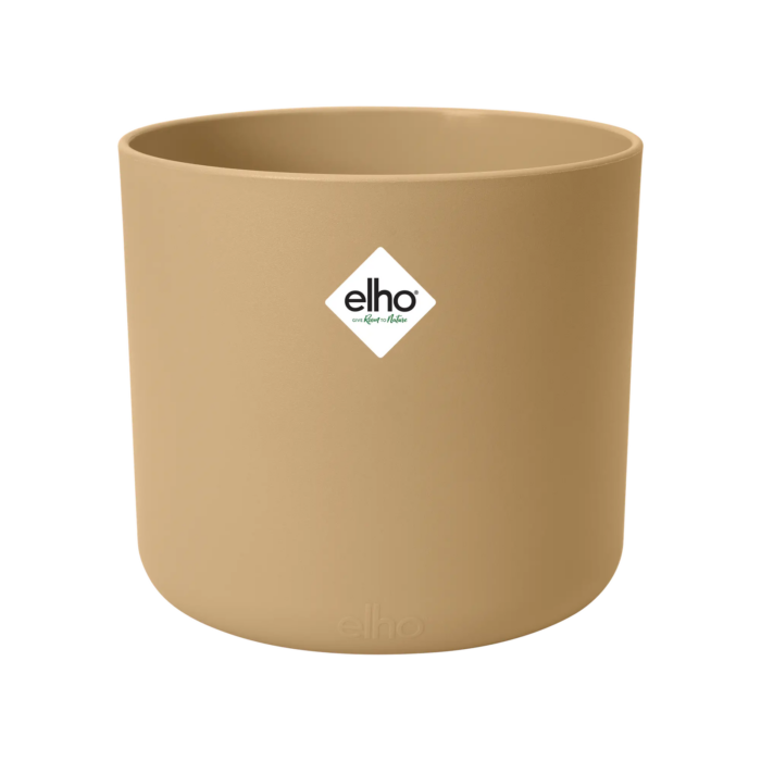 Elho B.for soft rond 18 cm goudkleurig zand bloempot – geel