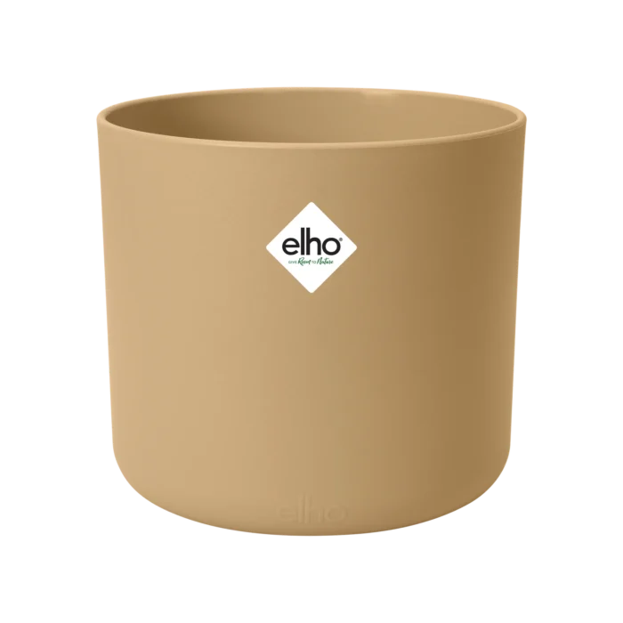 Elho B.for soft rond 18 cm goudkleurig zand bloempot - geel