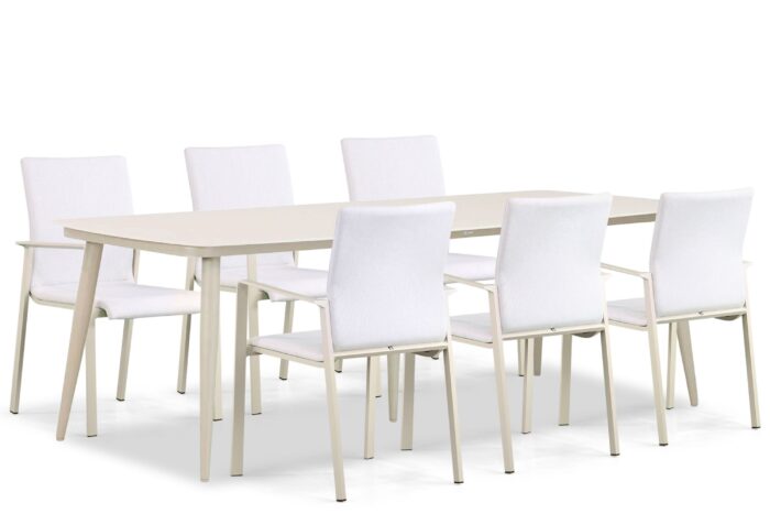 Lifestyle Garden Furniture Rome/Vienna 240 cm dining tuinset 7-delig – Taupe-naturel-bruin