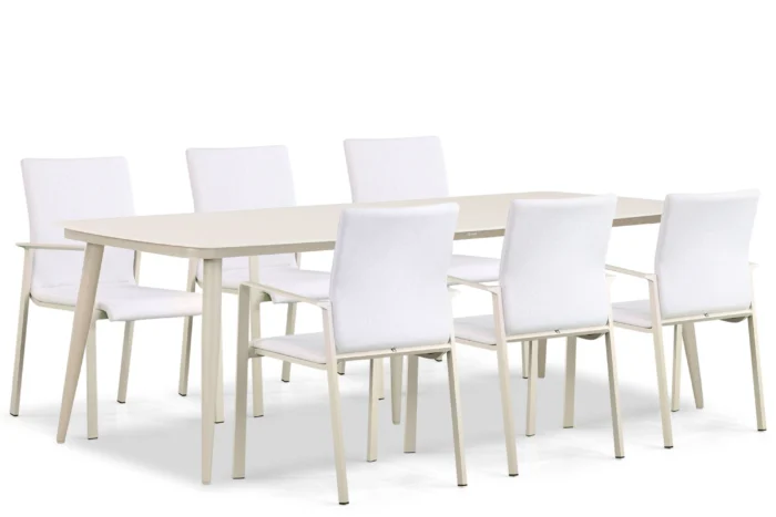 Lifestyle Garden Furniture Rome/Vienna 240 cm dining tuinset 7-delig - Taupe-naturel-bruin