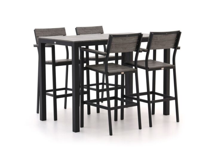 Bellagio tuinmeubelen Fidenza 150cm barset 5-delig – Zwart
