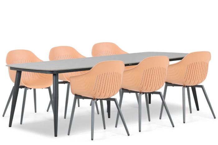 Lifestyle Garden Furniture Lissabon/Vienna 240 cm dining tuinset 7-delig – Oranje