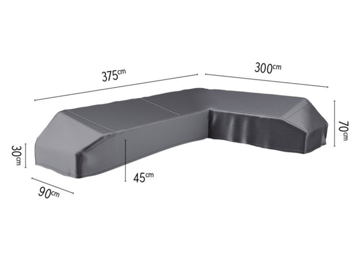 Aerocover Loungeset platformhoes rechts 375x300x90xH30/45/70 cm – grijs