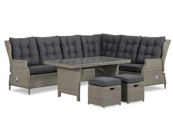 Garden Collections New Castle dining loungeset 7-delig – Grijs-antraciet