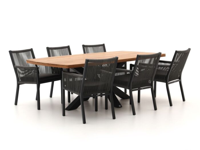 Manifesto Furniture Manifesto Rivola/Induno Deens Ovaal 220cm dining tuinset 7-delig Laagste prijsgarantie! – Bruin