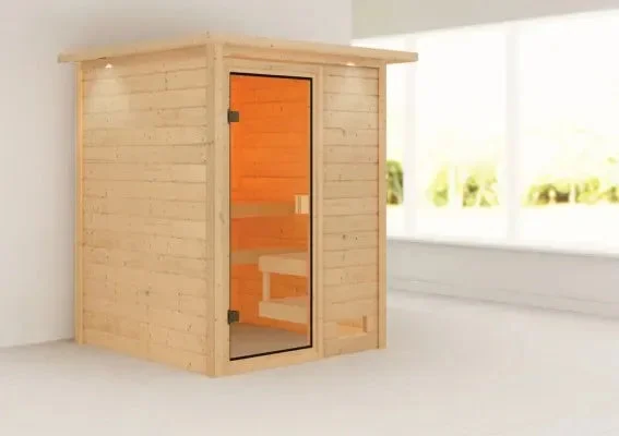 Karibu | Sandra Sauna | Biokachel 3,6 kW Externe Bediening