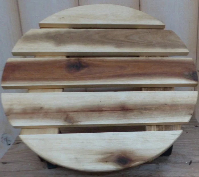 Warentuin mix Houten trolly rond plastic wieltjes - hout