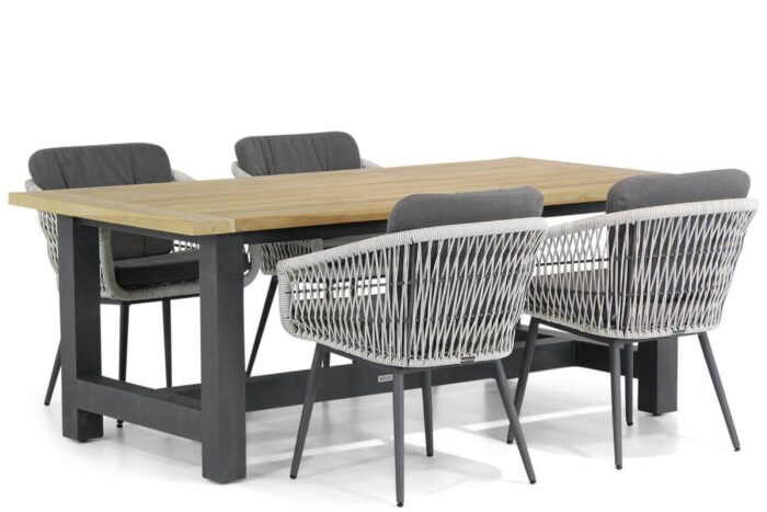 Lifestyle Garden Furniture Western/San Francisco 200 cm dining tuinset 5-delig – Wit