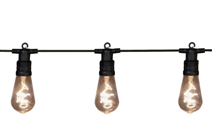 Annas collection 10 Partylights 5cm spiraal filament warm wit 10m/3m aanloopsnoer zwart Anna’s Collection