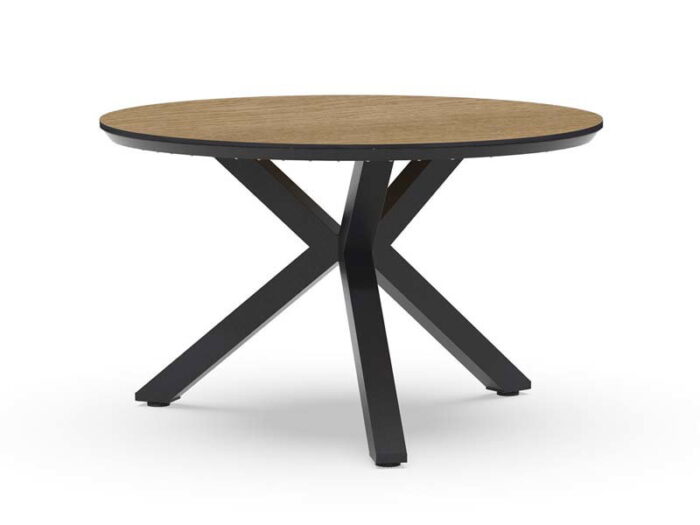 Tierra outdoor Orbital dining tafel trespa bergamo charcoal dia 120 cm