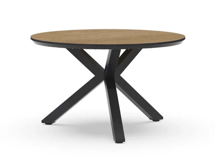 Tierra outdoor Orbital dining tafel trespa bergamo charcoal dia 120 cm