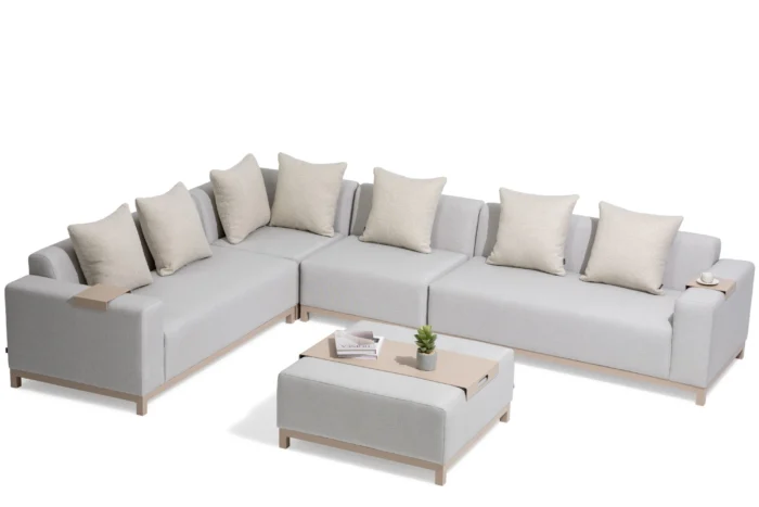De Laan Projects Laan Soleil hoek loungeset 5-delig - Grijs-antraciet