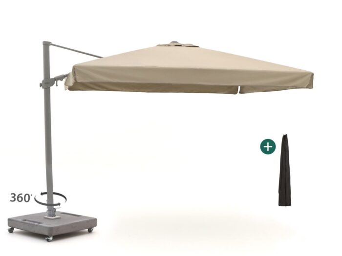 Shadowline Miami zweefparasol 300x300cm Laagste prijsgarantie! – Taupe