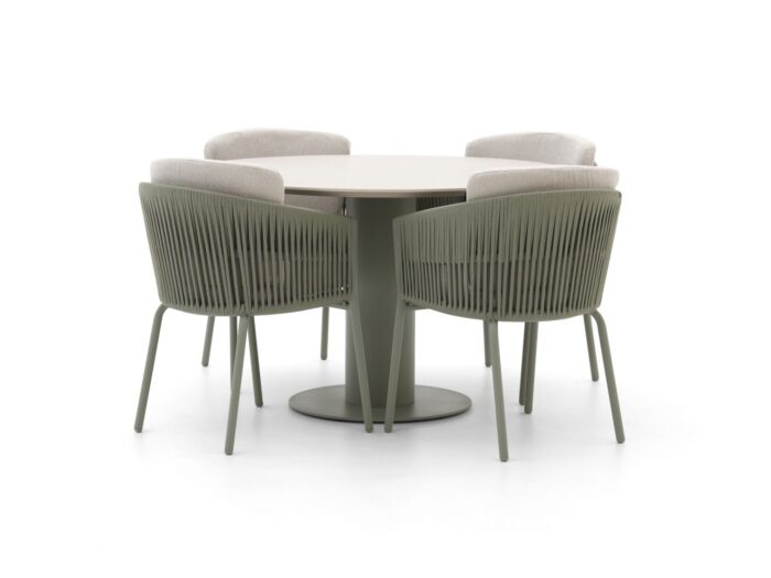 Hartman tuinmeubelen Hartman Sevilla/Girona ø 120cm dining tuinset 5-delig Laagste prijsgarantie! – Groen