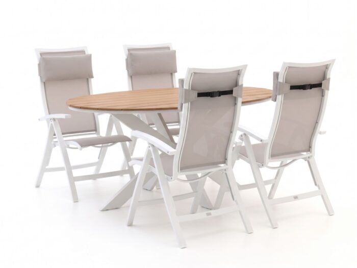 Bellagio tuinmeubelen Bellagio Lugo/Fidenza ovaal 180cm dining tuinset 5-delig verstelbaar Laagste prijsgarantie!