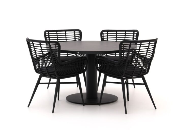 Intenso Furniture Intenso Asti/La Fonte Ø120cm dining tuinset 5-delig Laagste prijsgarantie! – Grijs
