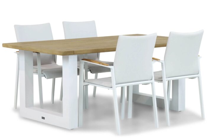 Lifestyle Garden Furniture Brandon/Talai 180 cm dining tuinset 5-delig – Wit