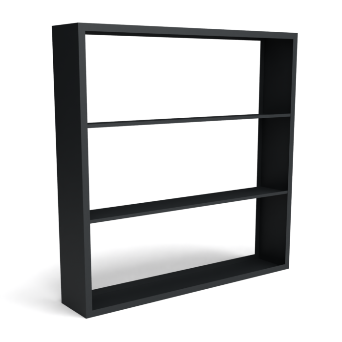 Geroba Beltza zwarte houtopslag onderverdeling 3 vakken 2000x385x2000 mm – zwart
