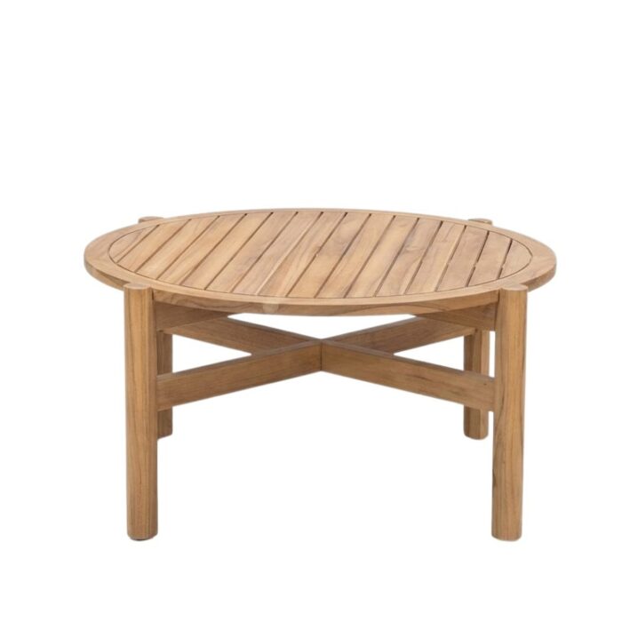 BUITEN living Bergamo loungetafel | hardhout | light teak look | 80cm rond