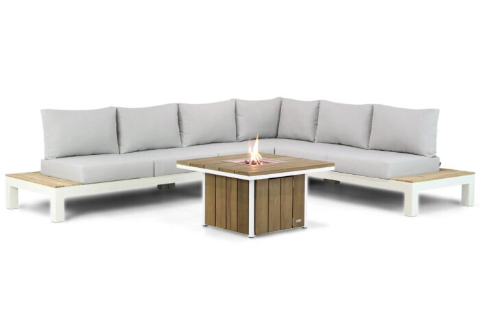 Lifestyle Garden Furniture Ravalla/Seaside 90 cm hoek loungeset 5-delig – Wit