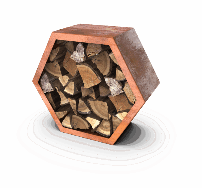Geroba Honni Houtopslag Cortenstaal – hout