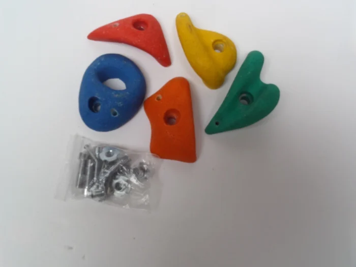 Hermic Klimstenen set van 5 stuks geel-rood-blauw-oranje-groen afmeting 143x143 mm - geel;rood