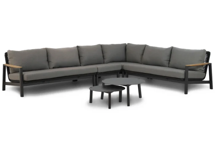 Coco Ralph/Rimini 60/75 cm hoek loungeset 6-delig - Grijs-antraciet