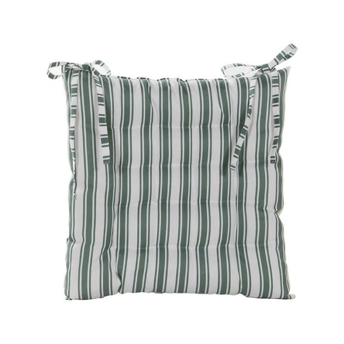 Annas collection Stoelkussen 38×38 cm Groen Streep Anna’s Collection