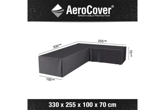 Platinum AeroCover | Loungesethoes 330 x 255 x 100 x 70(h) | L-vorm Rechts