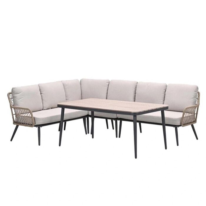 Garden impressions Allasio Lounge- diningset 5 dlg Dessert Sand – beige;bruin;zwart