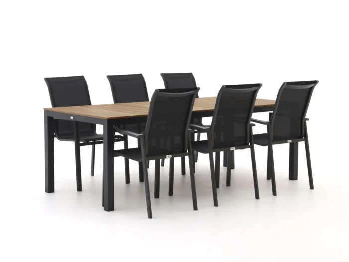 Bellagio tuinmeubelen + 10% kassakorting | Forza Centallo/Fidenza 220cm dining tuinset 7-delig stapelbaar