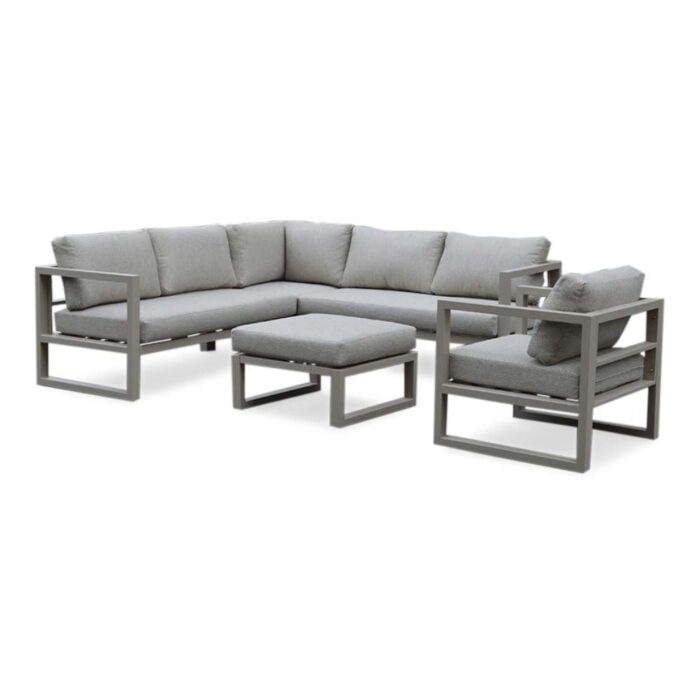 LUX outdoor living Cordoba hoek loungeset met stoel 6 personen | aluminium | beige | 5-delig 228x228cm