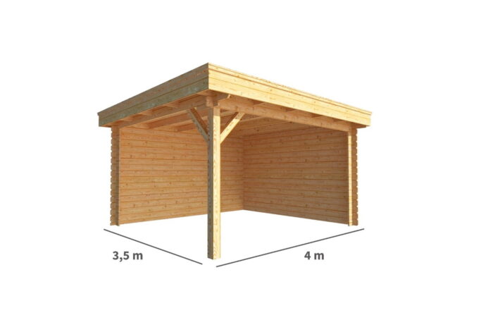 Warentuin collection Overkapping Lisa-Daphne 400 cm bij 350 cm diep plat dak – bruin