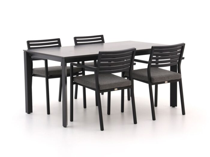 Bellagio tuinmeubelen Bellagio Rumo/Sestino 160cm dining tuinset 5-delig stapelbaar Laagste prijsgarantie! – Grijs