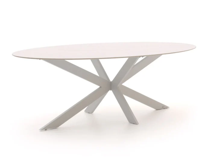 Bellagio tuinmeubelen Furato ellips dining tuintafel 240x120cm - Wit