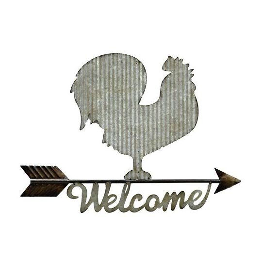 Buitengewoon de boet Wandobject Kip Welcome 48×30 cm – grijs