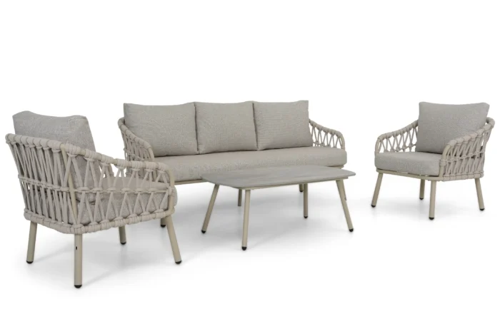 Coco Oliva stoel-bank loungeset 4-delig - Zand/Beige