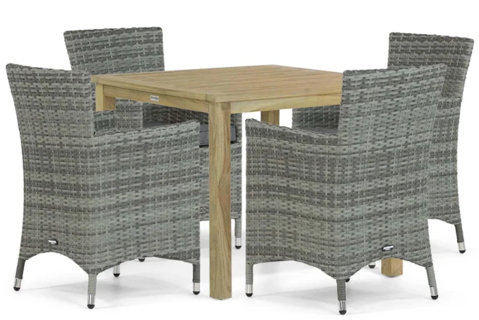 Domani Furniture Miami/Weston 90 cm dining tuinset 5-delig - Grijs-antraciet