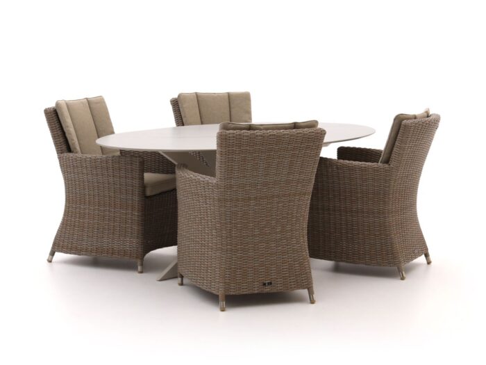 Manifesto Furniture Intenso Adriano/Furato ellips 200cm dining tuinset 5-delig – Taupe