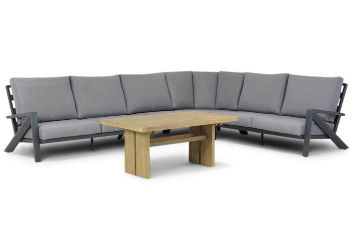 Santika Furniture Cinta/Brighton 140 cm dining loungeset 5-delig – Grijs-antraciet