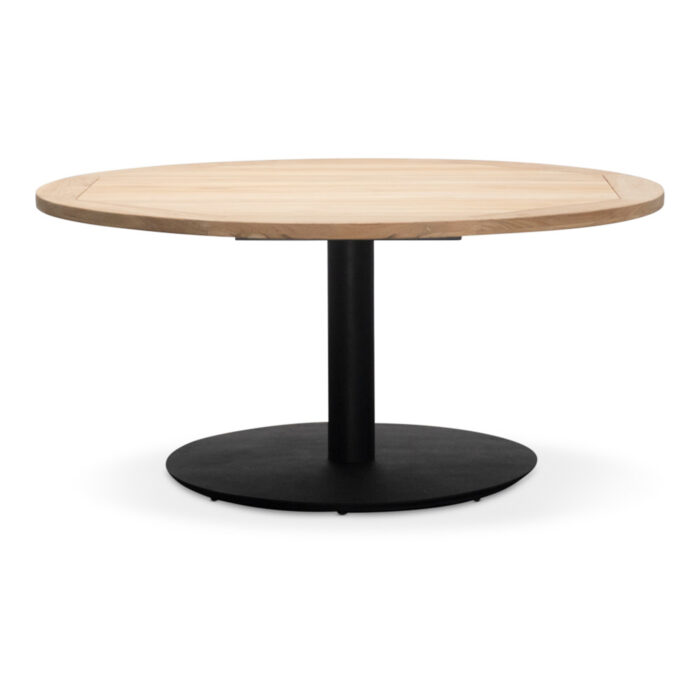 LUX outdoor living Ventura low dining tuintafel 6 personen | teakhout + aluminium | Natural Teak/antraciet | Ø150cm rond – Light Teak