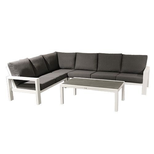 Buitengewoon de boet Benton loungeset wit 290 x 226 x 86 x 90 Buitengewoon Boet