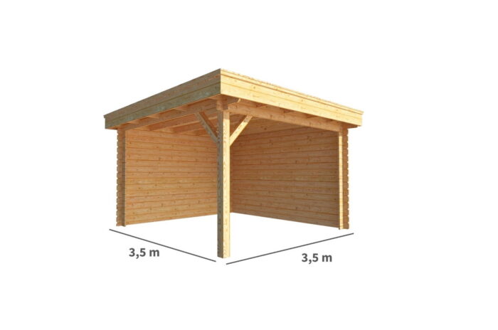 Warentuin collection Overkapping Lisa-Mae 350 cm bij 350 cm diep plat dak – bruin