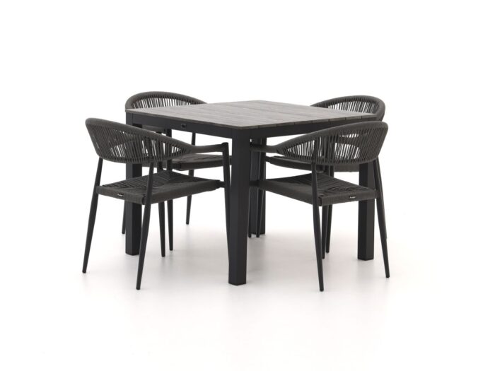 Manifesto Furniture Manifesto Belpasso/Fidenza 90cm dining tuinset 5-delig stapelbaar Laagste prijsgarantie! – Grijs