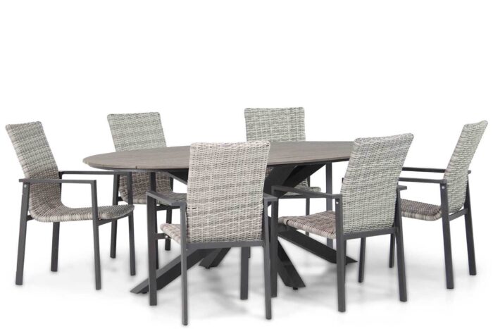 Lifestyle Garden Furniture Upton/Matara 220 cm dining tuinset 7-delig – Grijs-antraciet
