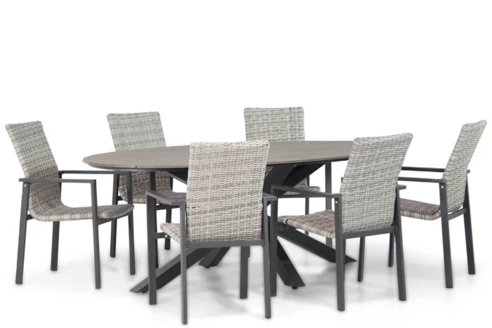 Lifestyle Garden Furniture Upton/Matara 220 cm dining tuinset 7-delig - Grijs-antraciet