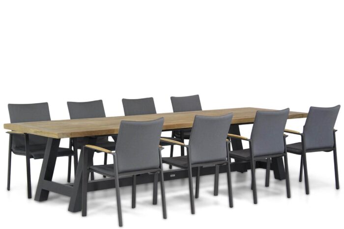 Lifestyle Garden Furniture Brandon/Trente 330 cm dining tuinset 9-delig – Grijs-antraciet