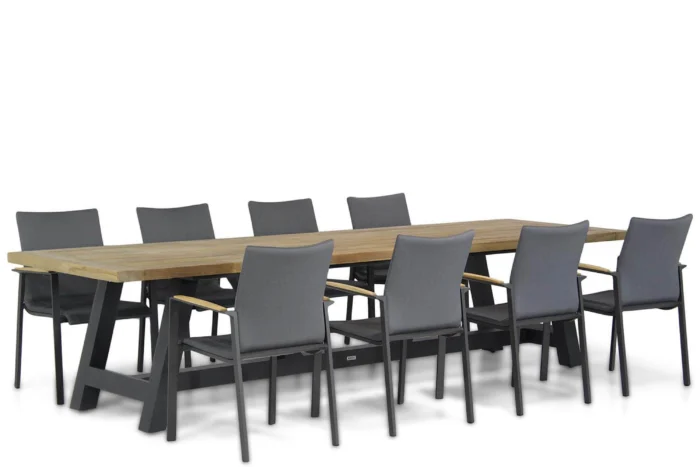 Lifestyle Garden Furniture Brandon/Trente 330 cm dining tuinset 9-delig - Grijs-antraciet