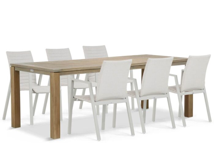Osmen Joliet/Bristol 220 cm dining tuinset 7-delig – Taupe-naturel-bruin