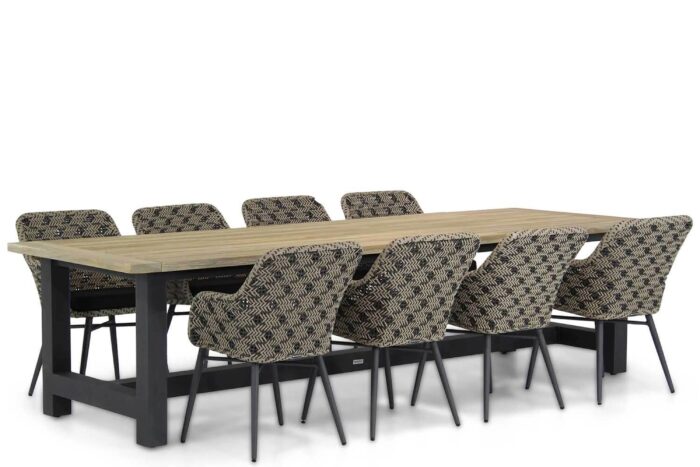 Lifestyle Garden Furniture Crossway/San Francisco 300 cm dining tuinset 9-delig – Taupe-naturel-bruin